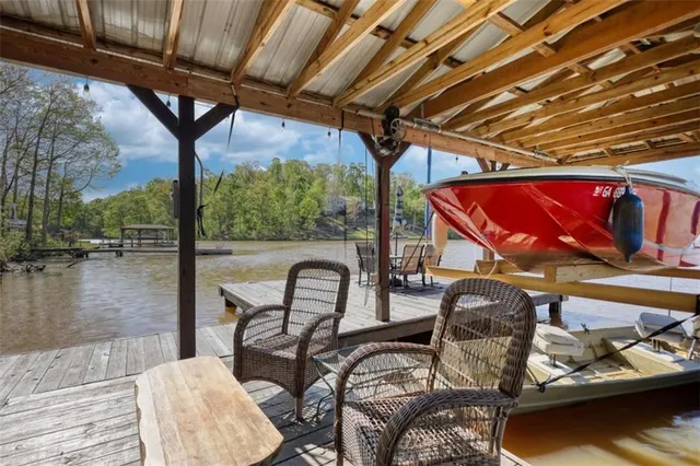 a view of a terrace with furniture