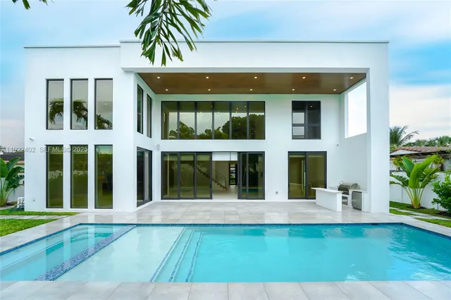a view of a swimming pool with an outdoor space