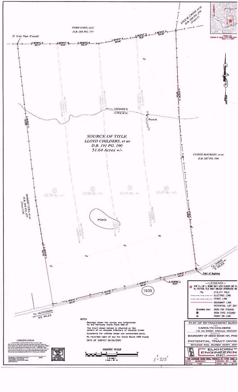 600 Bethlehem Road Paris, KY 40361 - Photo 9 of 9 Engineered Plat. Will send large plat to