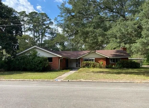 a house with a yard and a large tree in front of it