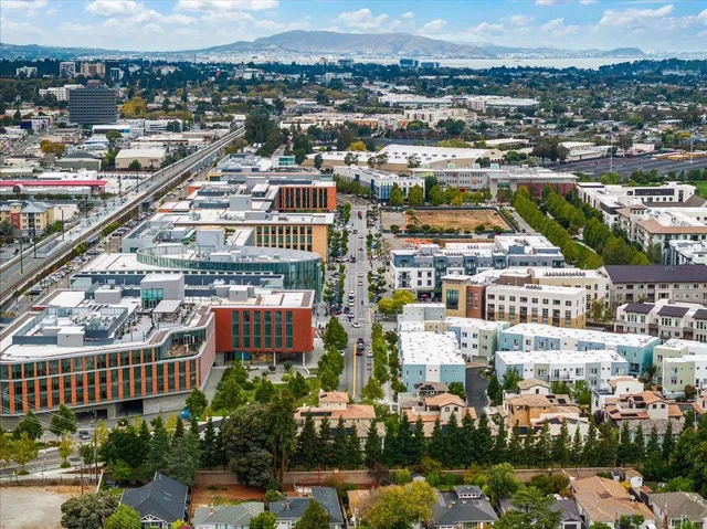 an aerial view of a city