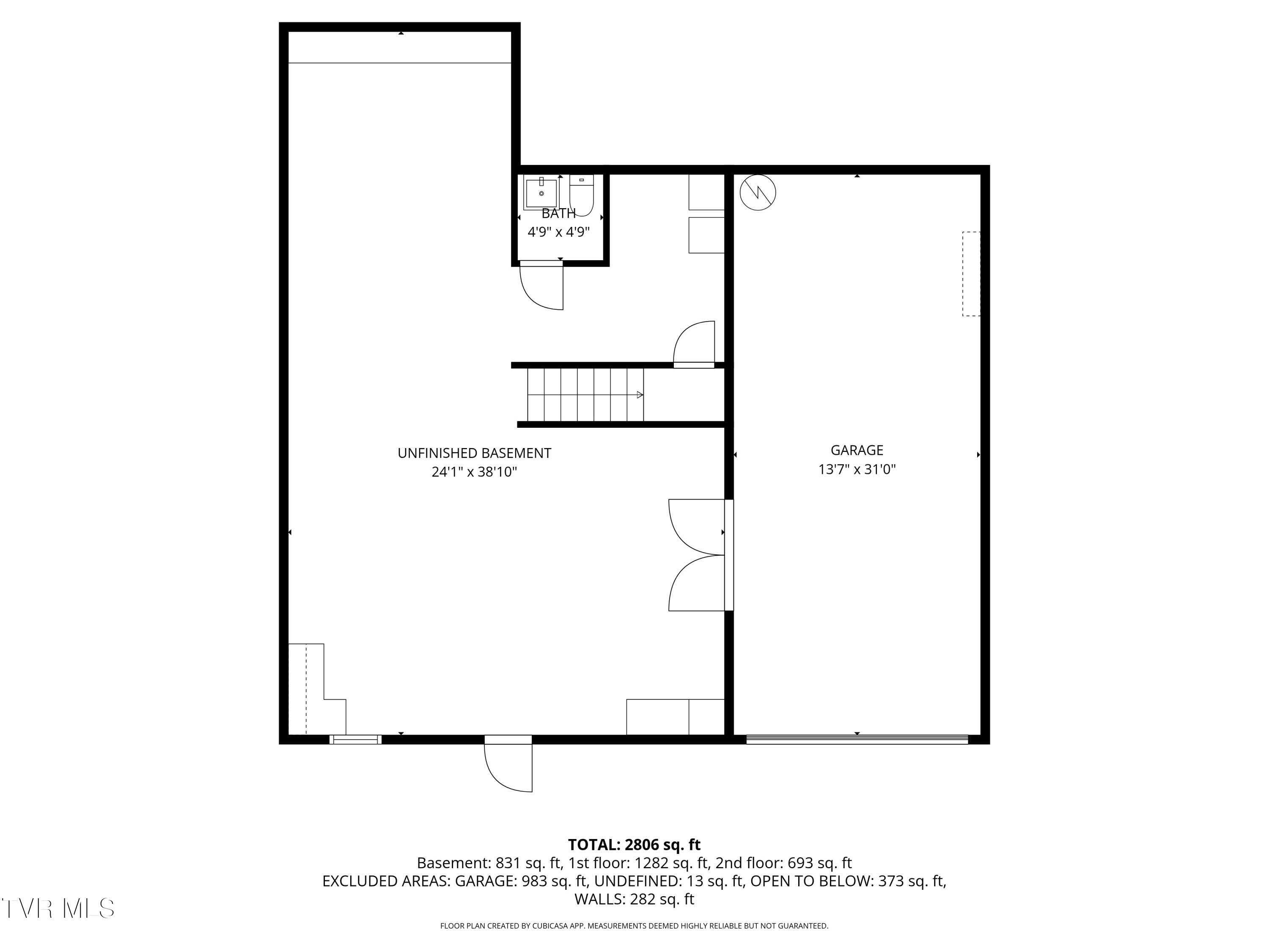 2080 South Allens Bridge Road Greeneville, TN 37743 - Photo 65 of 66 Basement floor plan