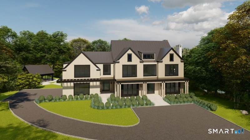 259 Frogtown Road New Canaan, CT 06840 - Photo 1 of 39 a front view of a house with a yard