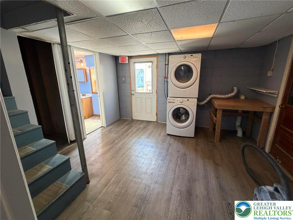 424 West Main Street Bath, PA 18014 - Photo 19 of 30 a view of a storage and utility room with washer and dryer