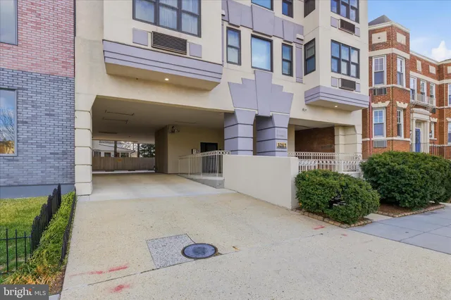 a view of a building with a outdoor space