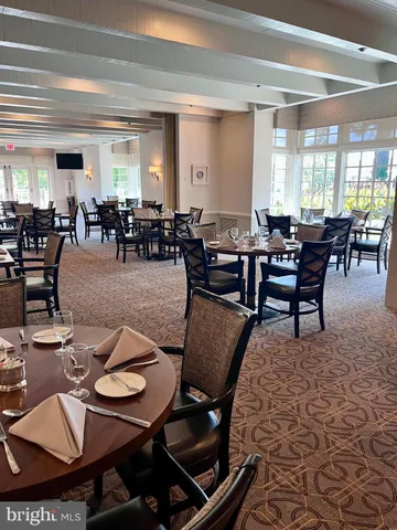a view of a dining area with furniture