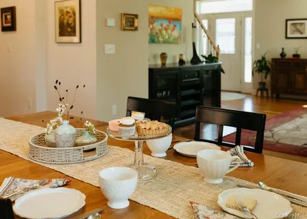 a table and chairs in a dining room
