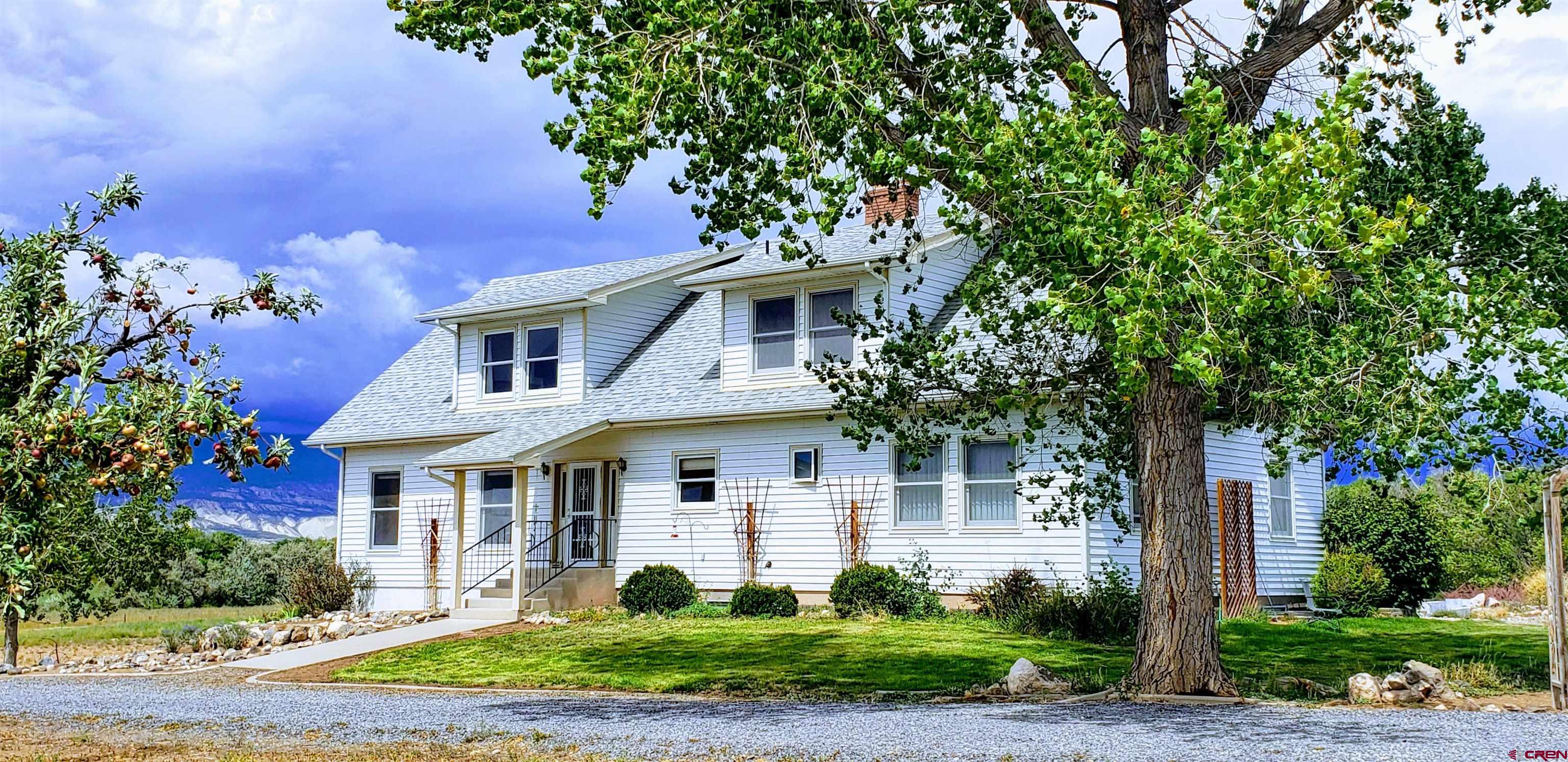 21669 Myers Road Orchard City, CO 81418 - Photo 2 of 35 a front view of a house with a yard and potted plants