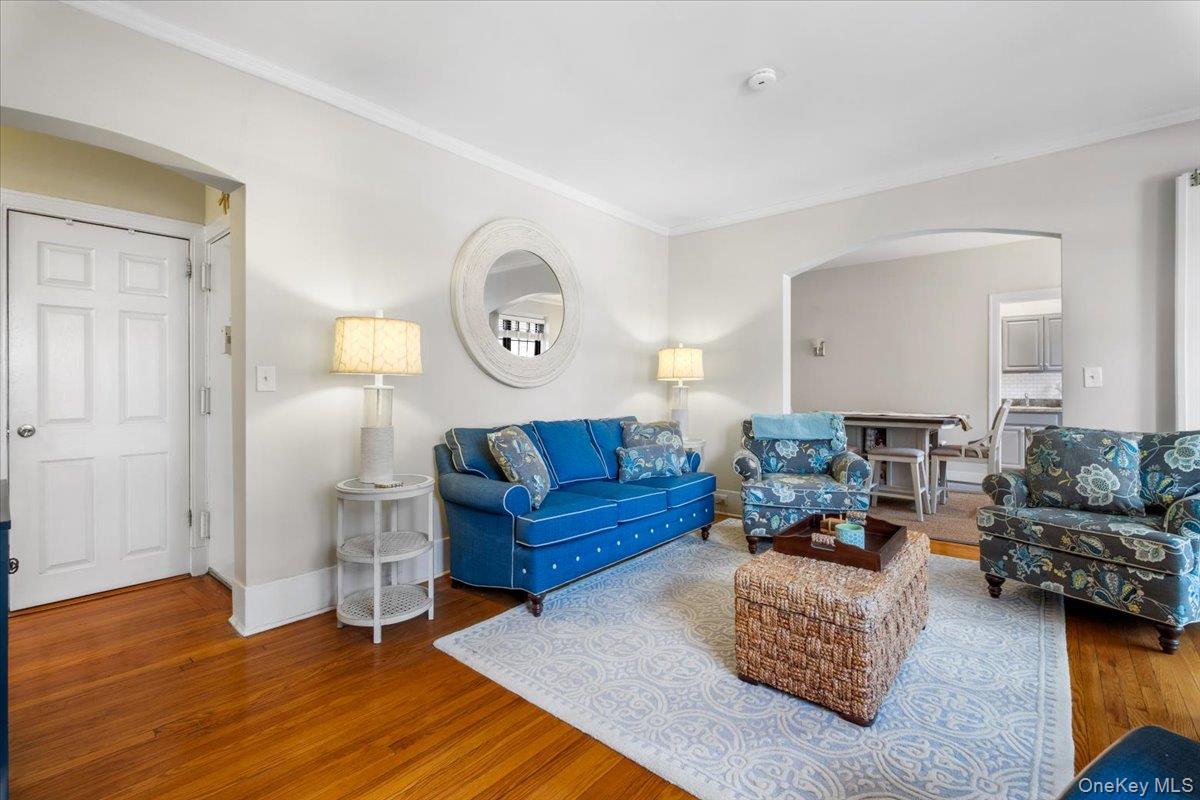 824 Bronx River Road, Unit 3A Bronxville, NY 10708 - Photo 4 of 26 Living Room w/ view of entrance foyer and dining room