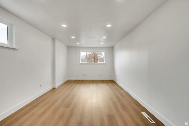 337 West 2900th Street South Bountiful, UT 84010 - Photo 19 of 35 Unfurnished room featuring light wood-style flooring and recessed lighting