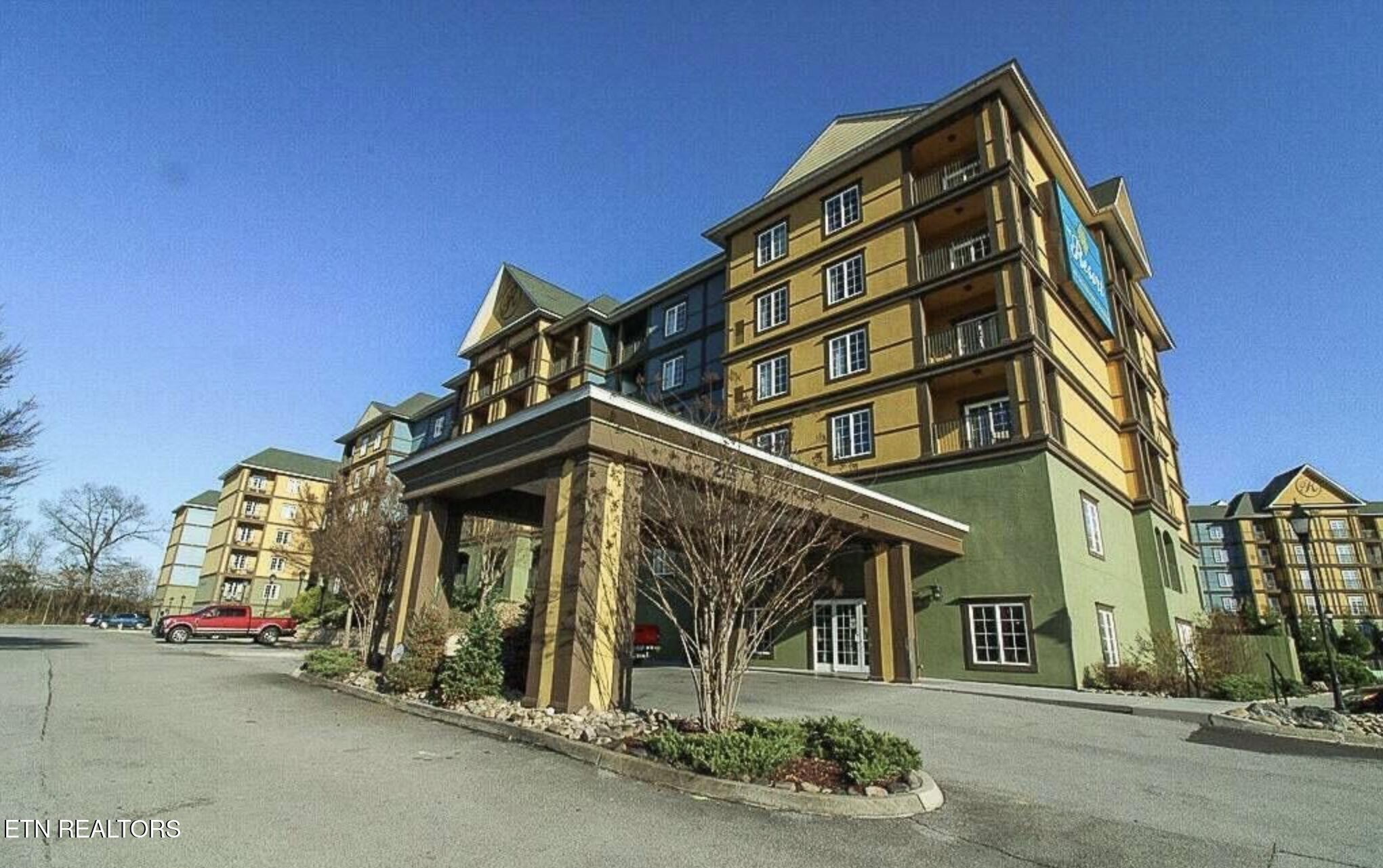 a front view of a building