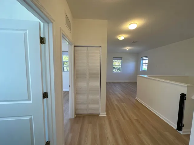 a view of hallway with front door