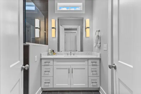 a bathroom with a shower