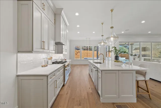 a view of kitchen with wooden floor
