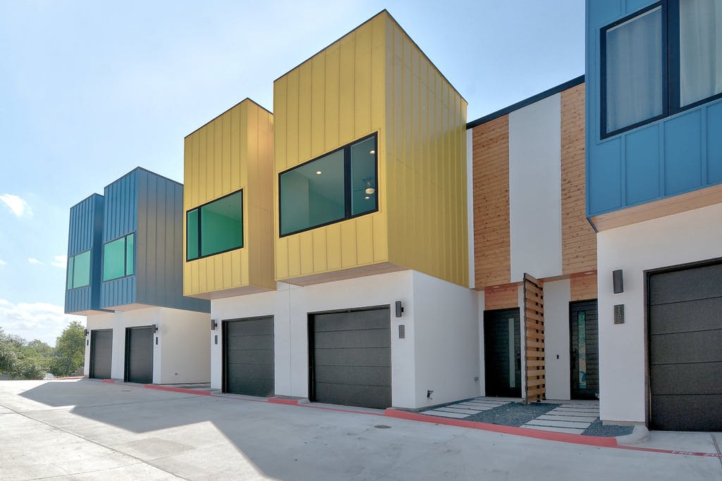 a view of a house with a garage