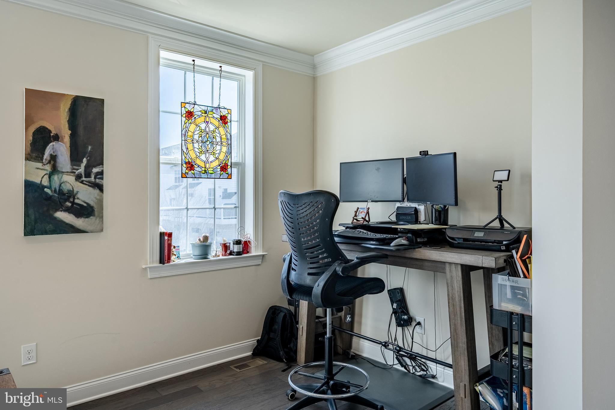 309 Murray Lane Springfield, PA 19064 - Photo 16 of 47 a view of workspace with wooden floor windows