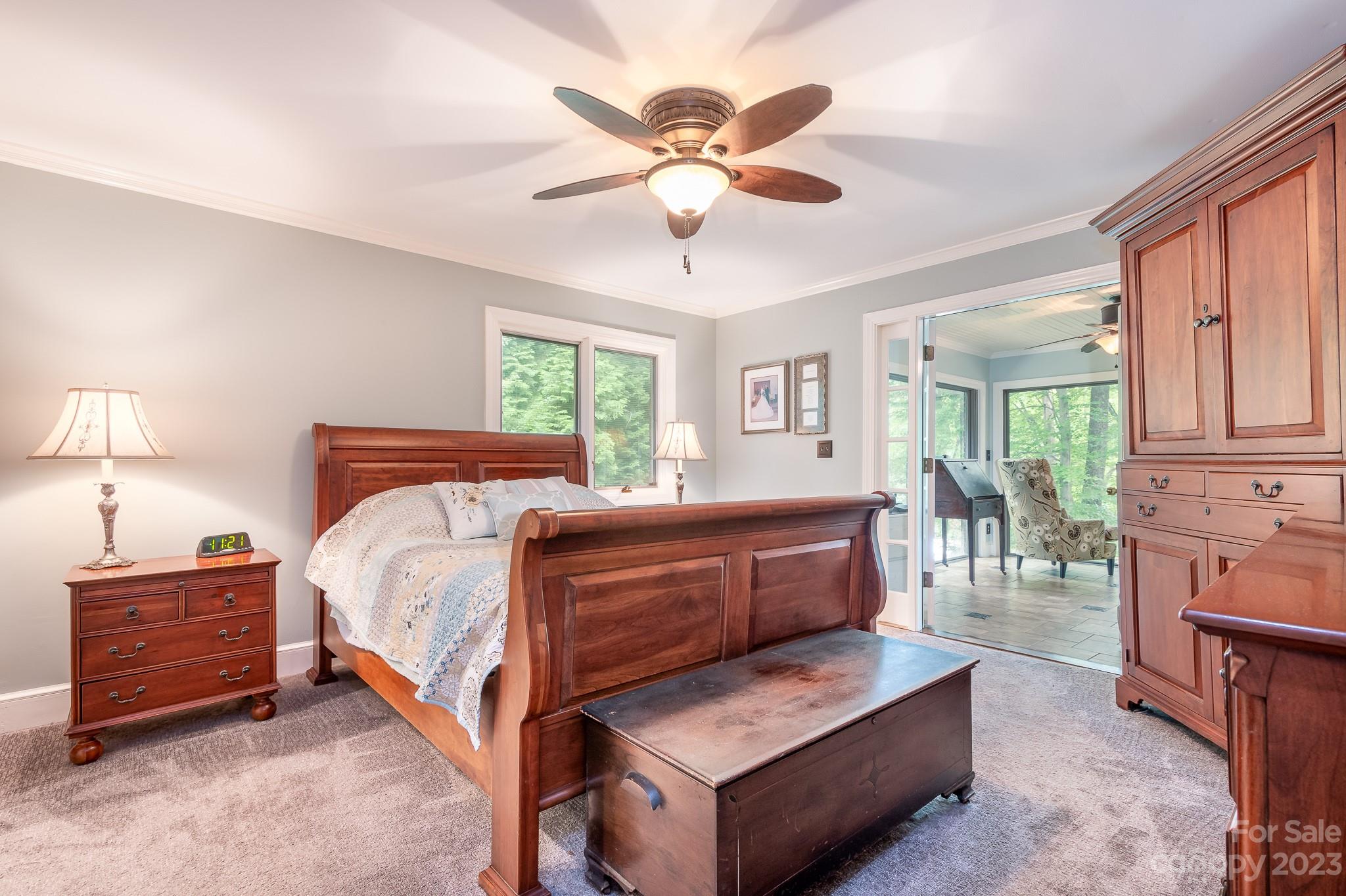 3787 Mill Run Terrell, NC 28682 - Photo 11 of 42 a bedroom with a bed and a chandelier