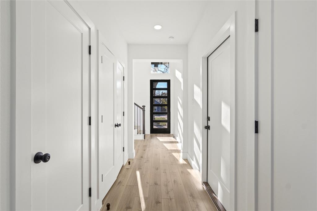 4712 Garrison Street Dallas, TX 75216 - Photo 6 of 30 Hallway featuring light wood finished floors and recessed lighting