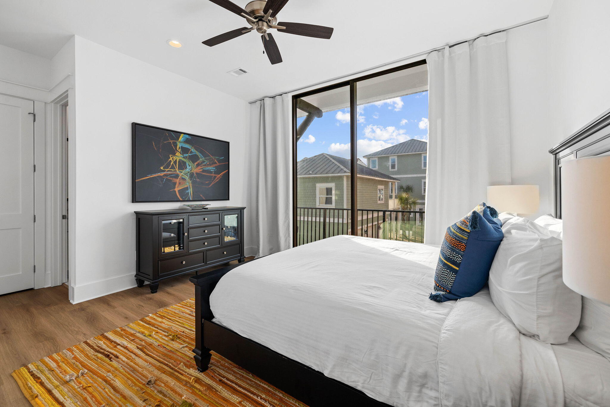 217 Snowdrift Road Miramar Beach, FL 32550 - Photo 43 of 106 a bedroom with a bed window and a flat tv screen