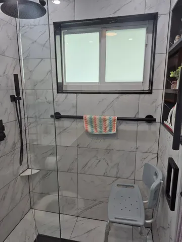 a bathroom with a shower