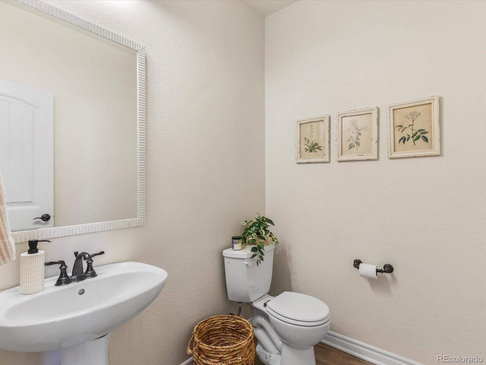 9340 Sori Lane Highlands Ranch, CO 80126 - Photo 19 of 42 a bathroom with a sink mirror and toilet