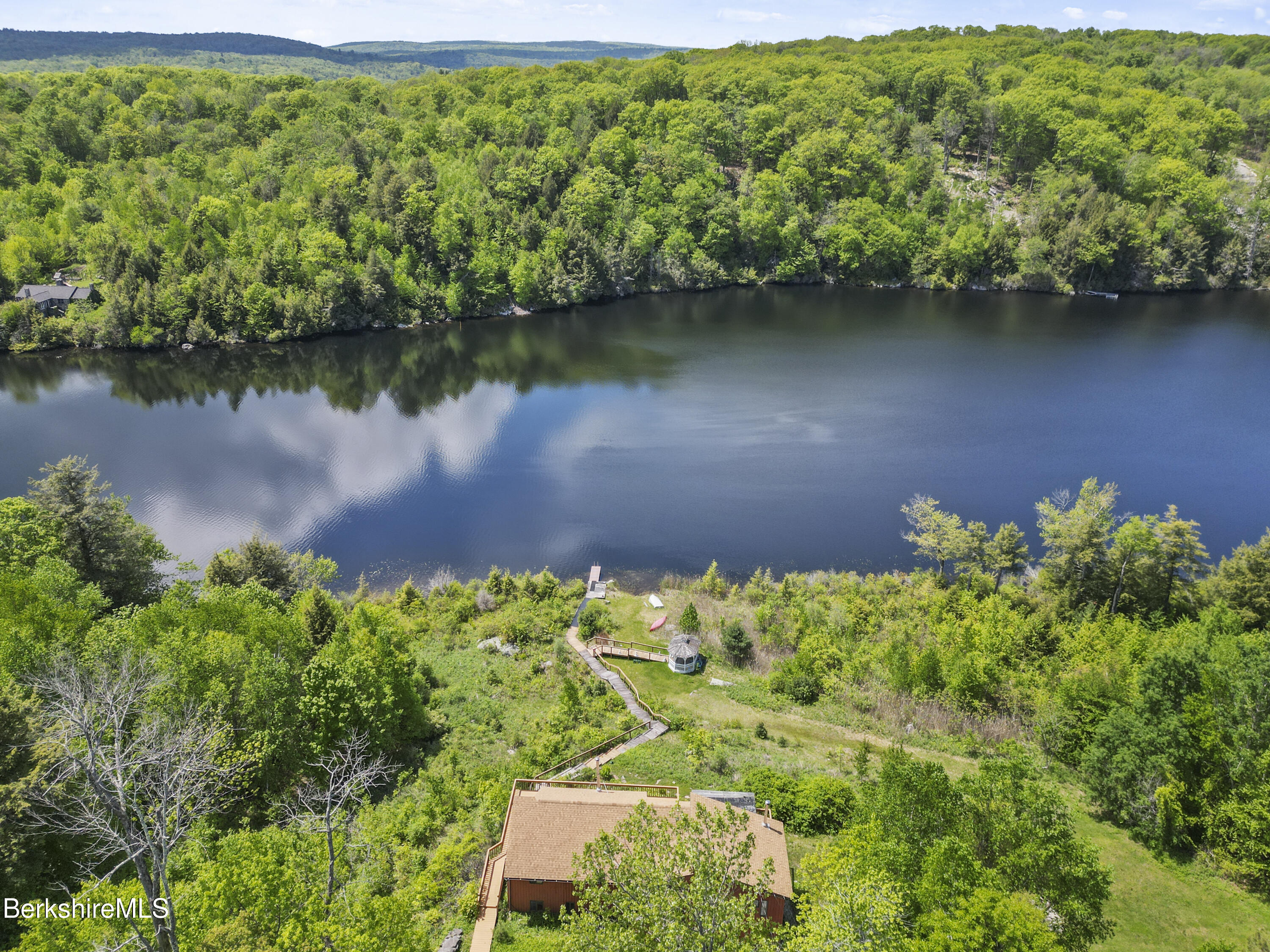 13 Hayes Pond Road Otis, MA 01253 - Photo 4 of 55 2- House & Pond Aerial