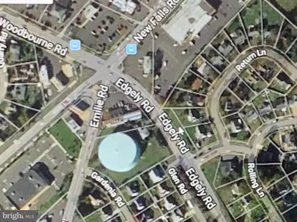 an aerial view of a backyard