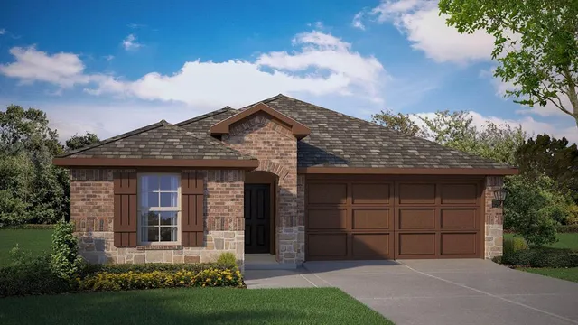 front view of a house with a garden