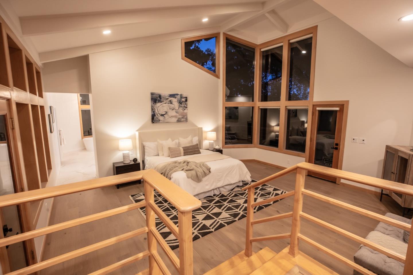 250 Hardwick Road Woodside, CA 94062 - Photo 28 of 65 a bedroom with a bed and a large window