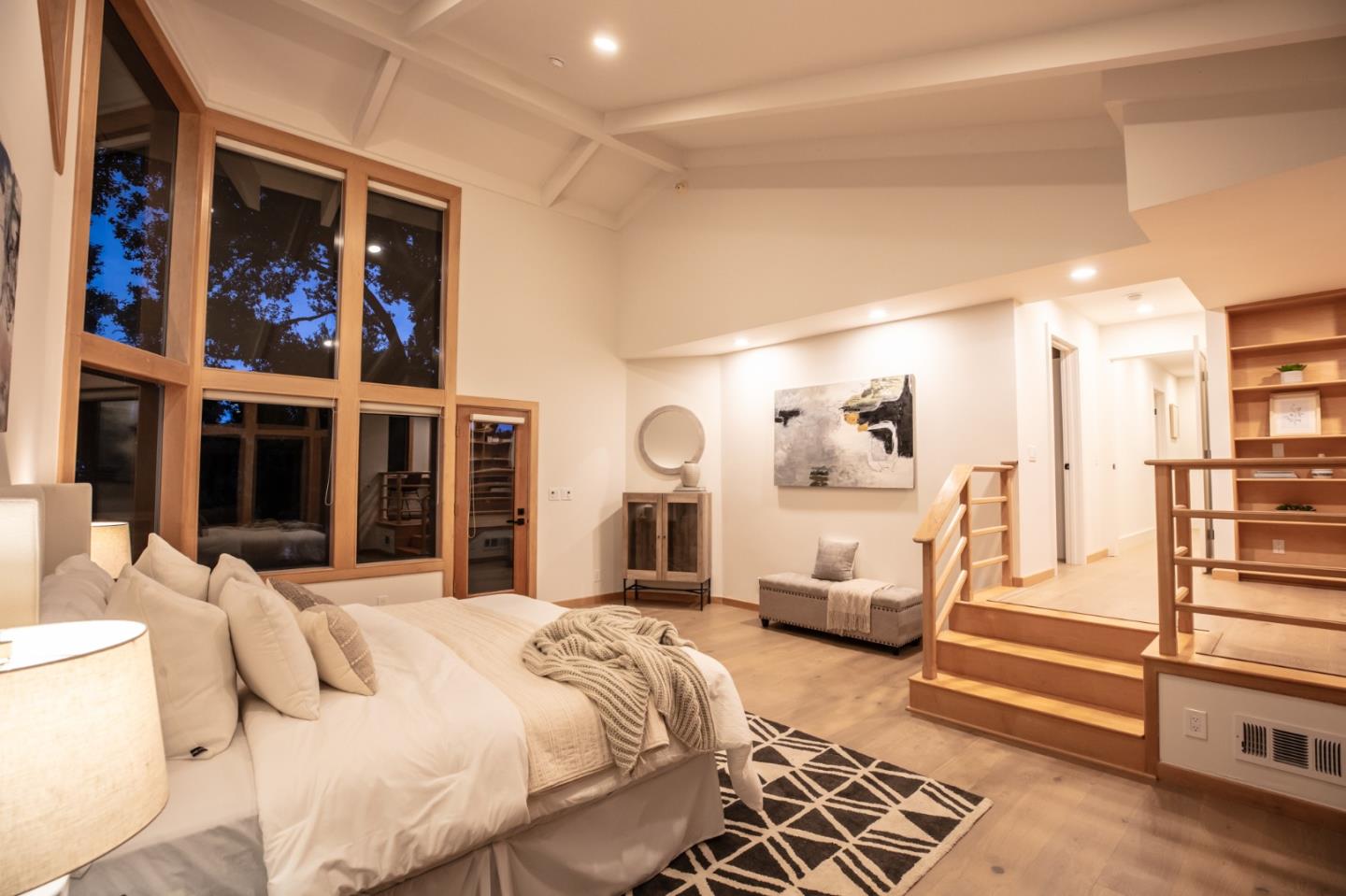 250 Hardwick Road Woodside, CA 94062 - Photo 29 of 65 a bedroom with furniture and a large window