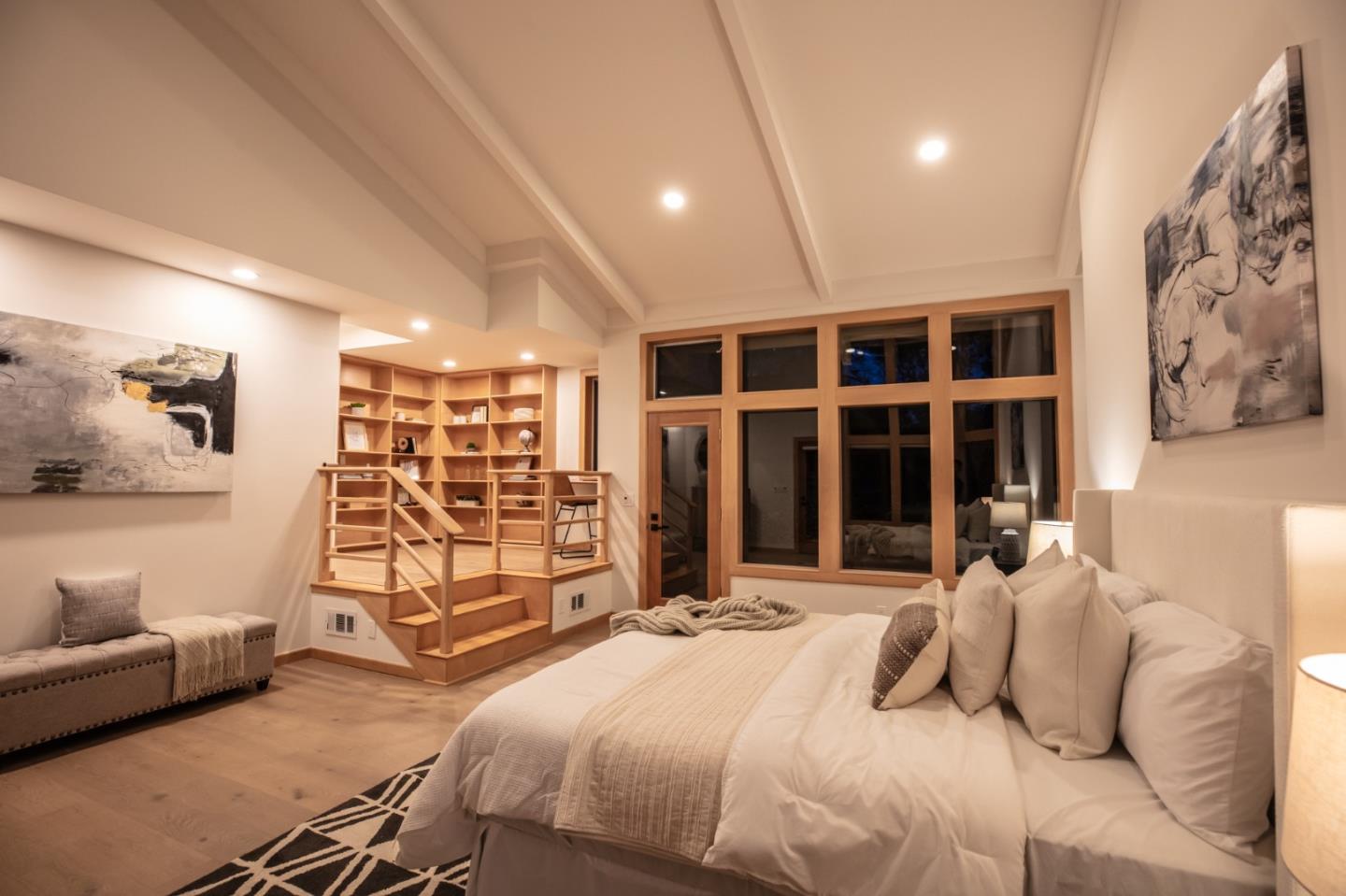 250 Hardwick Road Woodside, CA 94062 - Photo 30 of 65 a bedroom with a bed and a large window