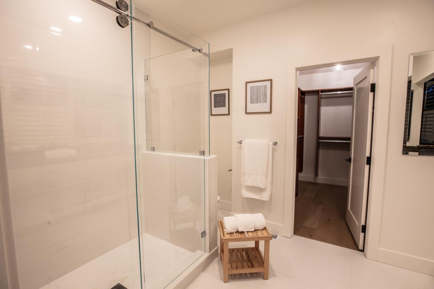 250 Hardwick Road Woodside, CA 94062 - Photo 39 of 65 a bathroom with a glass shower door and a sink