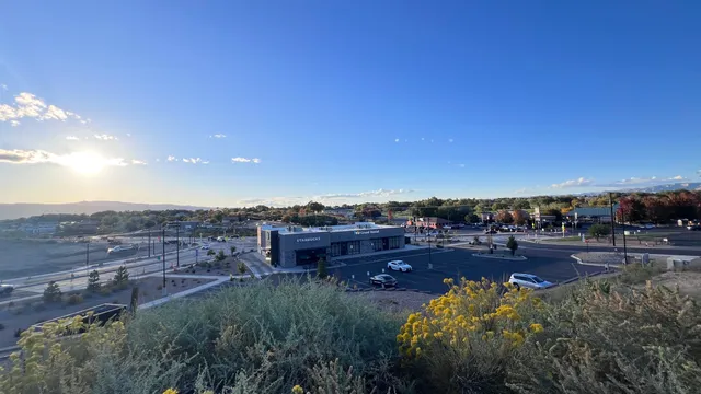 a view of a backyard and yard