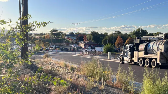 a view of a swimming pool and outdoor space