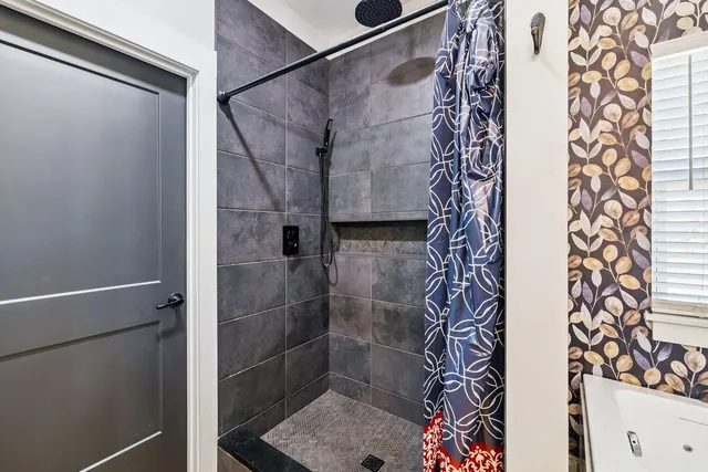 a bathroom with a shower