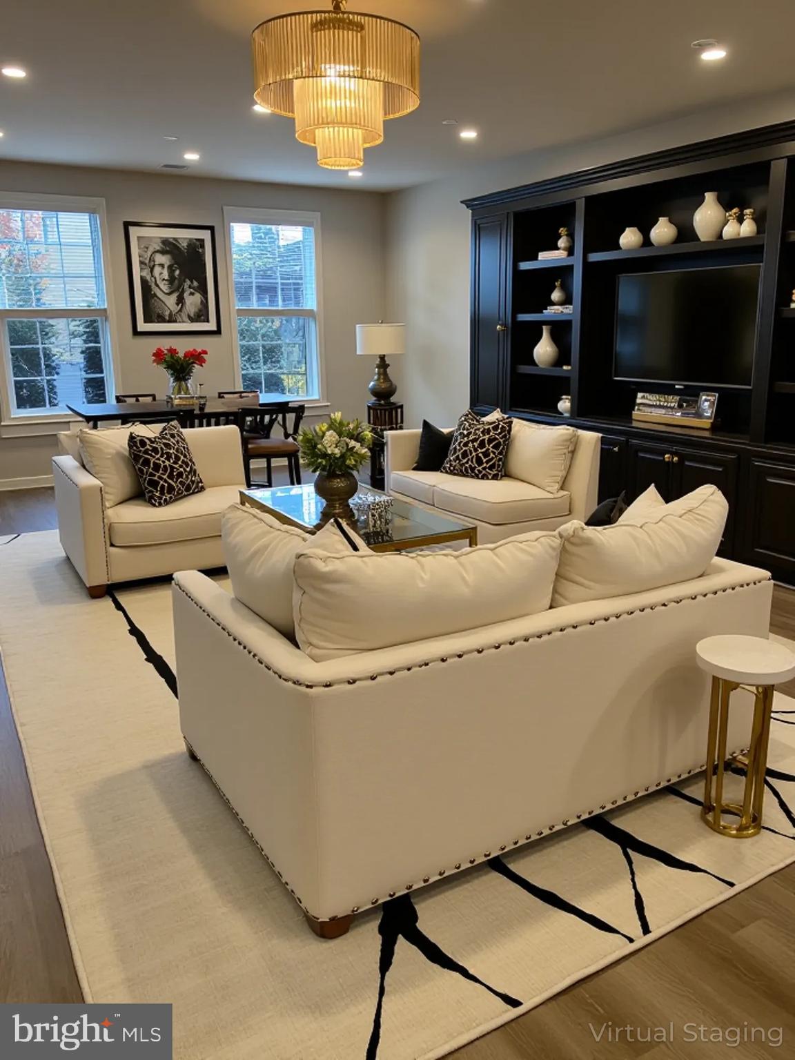 This living room has been virtually staged