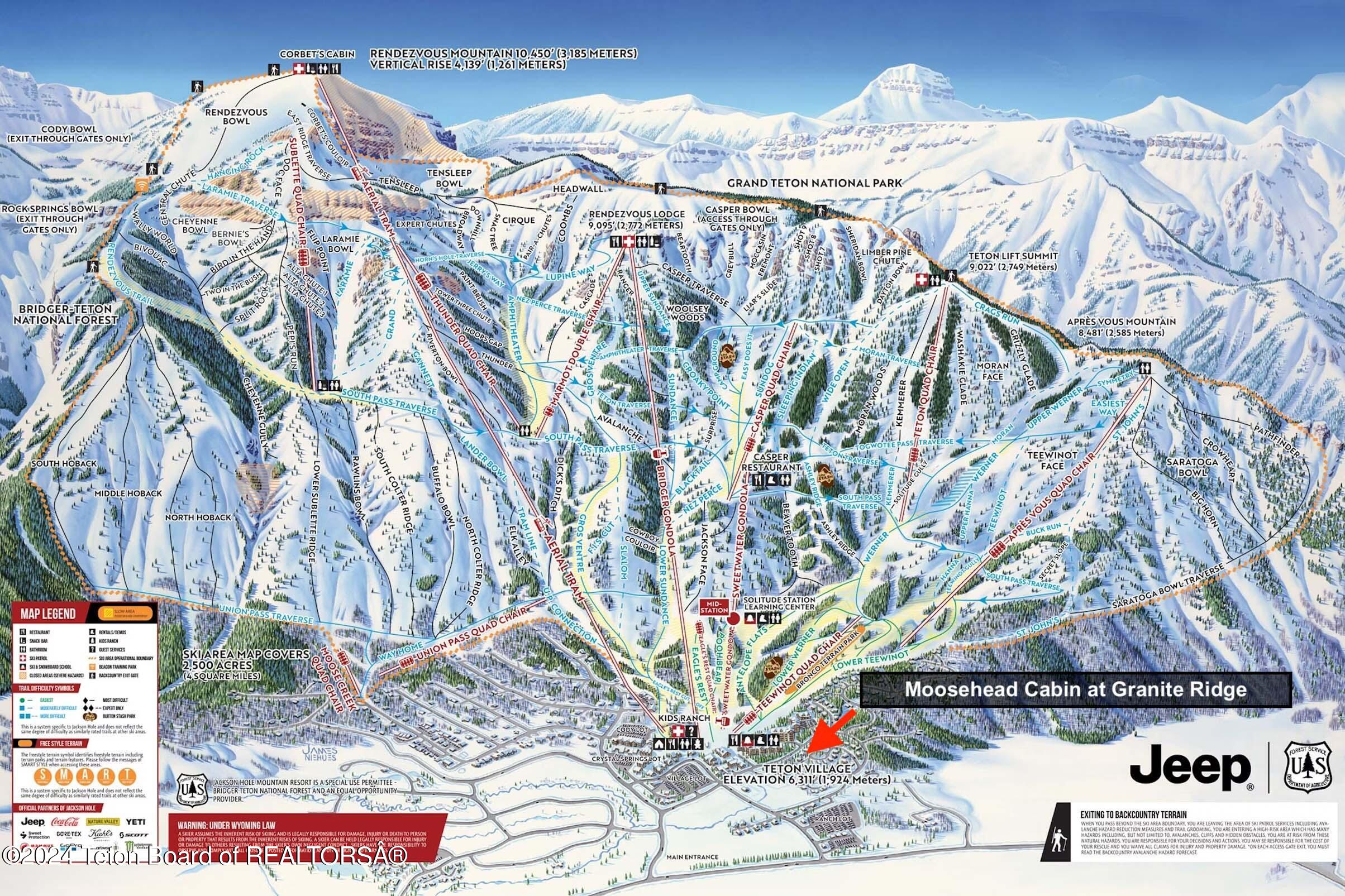 7592 Obsidian Road Teton Village, WY 83025 - Photo 6 of 33 jacksonhole-ski-mountain-map