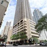 a front view of a multi story building