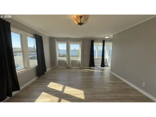 a open hall with wooden floor