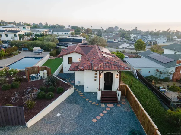 an aerial view of multiple house