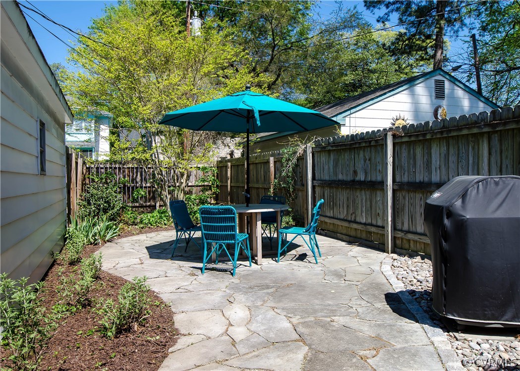 5013 Devonshire Road Richmond, VA 23225 - Photo 17 of 20 The stone patio is private, well-landscaped, and t
