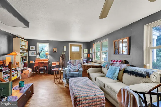 a living room with furniture and a couch