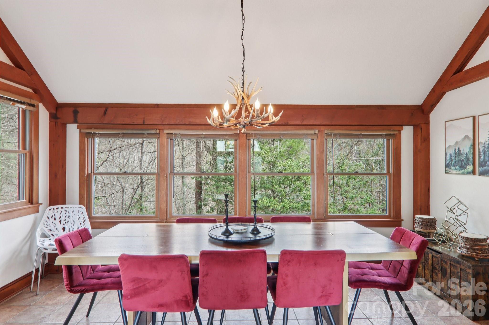 28 Nantahala Ridge Bryson City, NC 28713 - Photo 19 of 47 a view of a dining room with furniture window and outside view