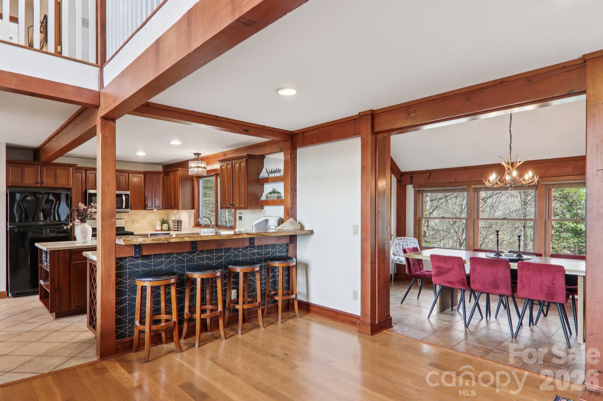 28 Nantahala Ridge Bryson City, NC 28713 - Photo 7 of 47 a view of a dining room with furniture window and wooden floor