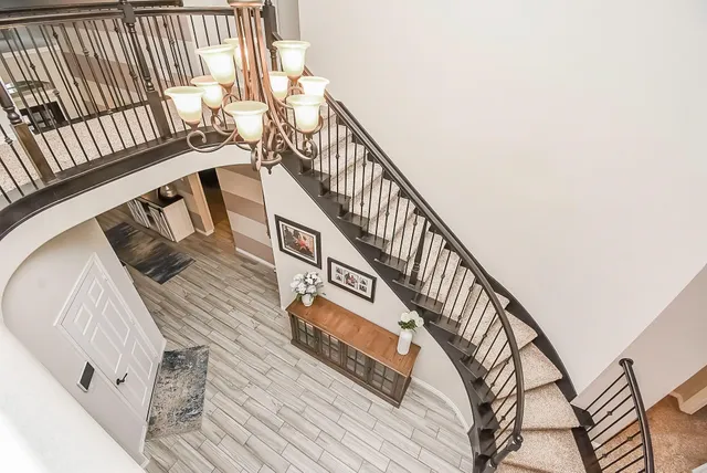 a view of entryway with wooden floor