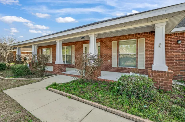 a outdoor space with balcony