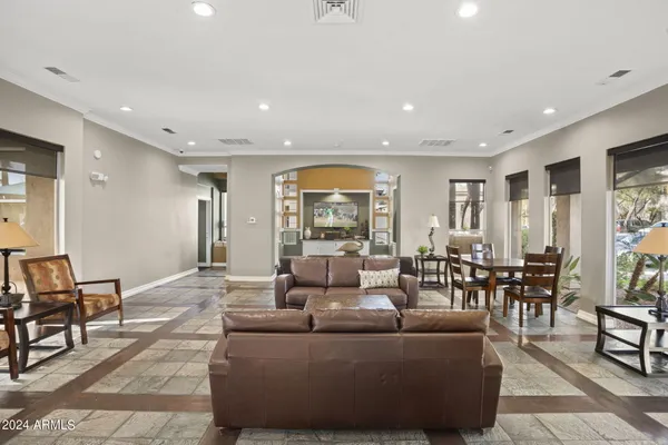 a living room with furniture