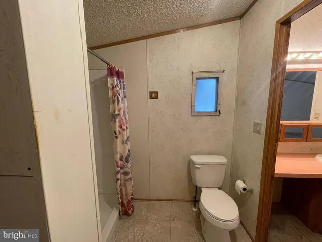 a white toilet sitting next to a shower curtain