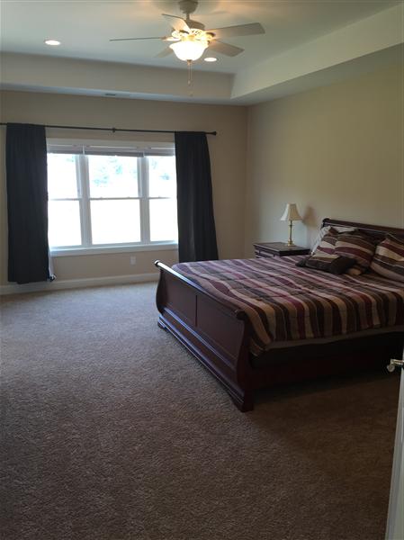 2095 Blue Ridge Springs Road Blue Ridge, VA 24064 - Photo 14 of 25 a spacious bedroom with a bed and a chandelier