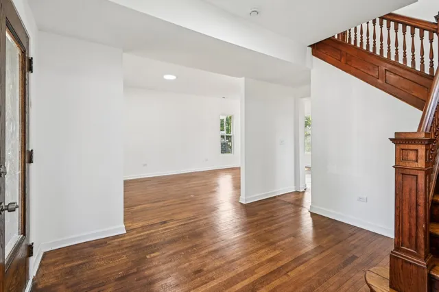 a view of livingroom with wooden floor